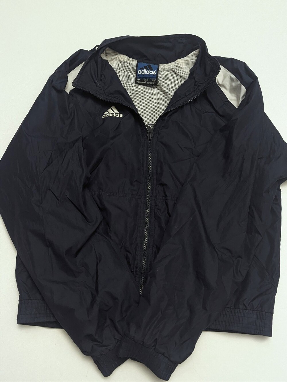 Adidas Women's Navy Blue Vintage Windbreaker Jacket Small